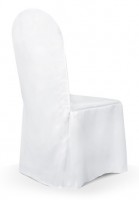 Widok: Biały pokrowiec na krzesło z fałdą 92cm