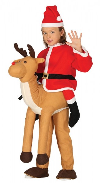 Santa on rendier ruiter kostuum voor kinderen