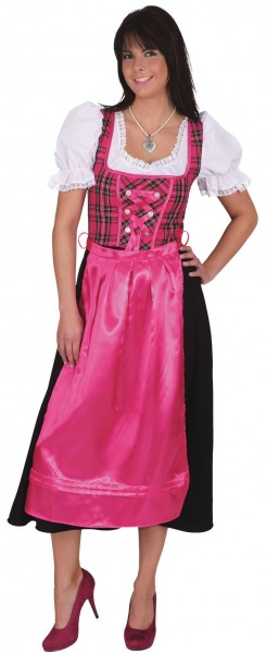 Costume de Dirndl Freja en rose-noir