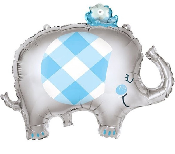 Ballon en aluminium argenté bébé éléphant 74cm