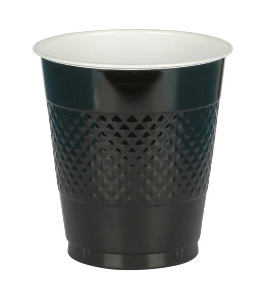20 black plastic cups 355ml