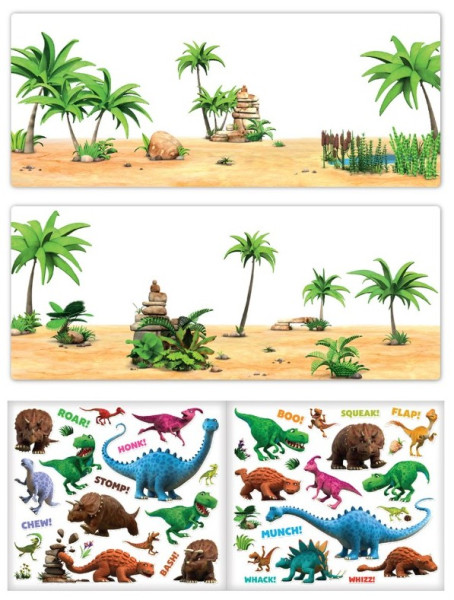 Dinosaur scenes stickers