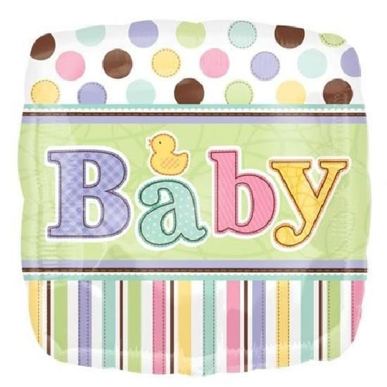 Square foil balloon Colorful baby shower pastel
