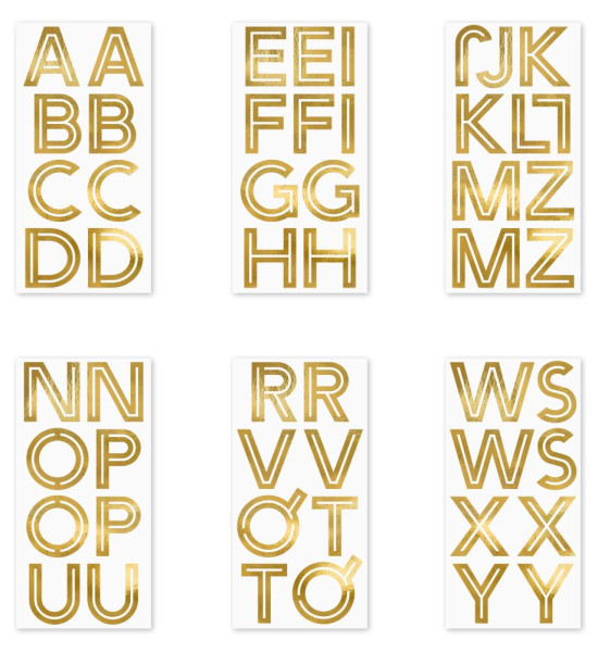 52 Sticker A bis Z in Gold 3