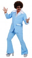 Vista previa: Disfraz de mujeriego de los 70 azul claro