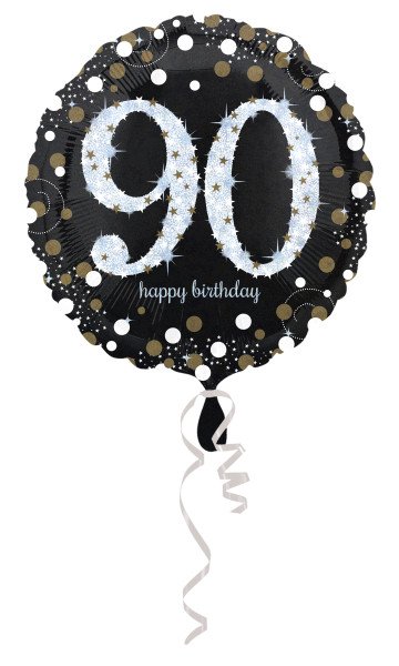 Golden 90th Birthday Folienballon 43cm