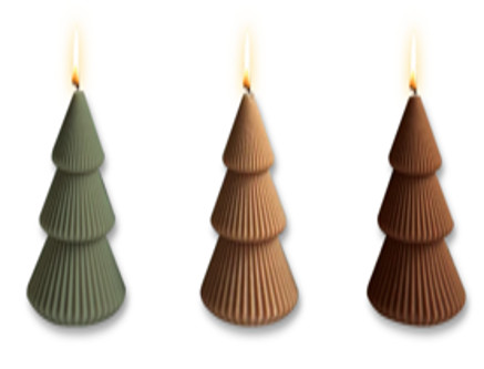 3 figure candles - sensual Christmas splendour