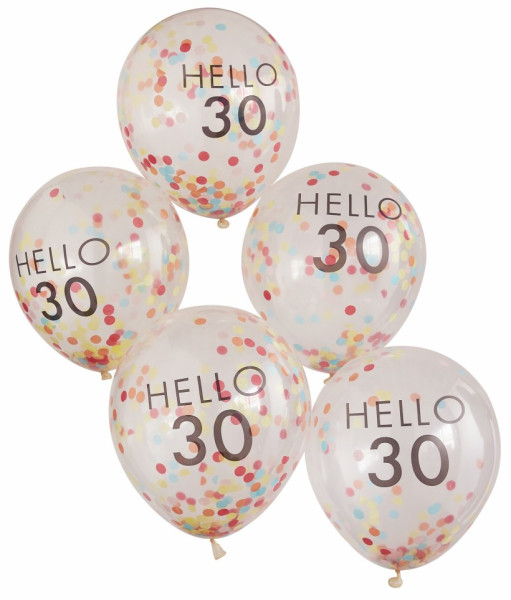 5 Ballons Eco Milestone 30ème 30cm