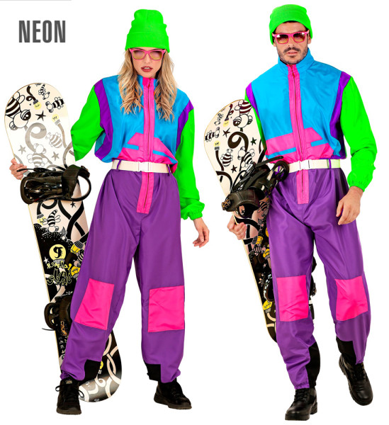 Kostium snowboardzisty neonowy dla dorosłych