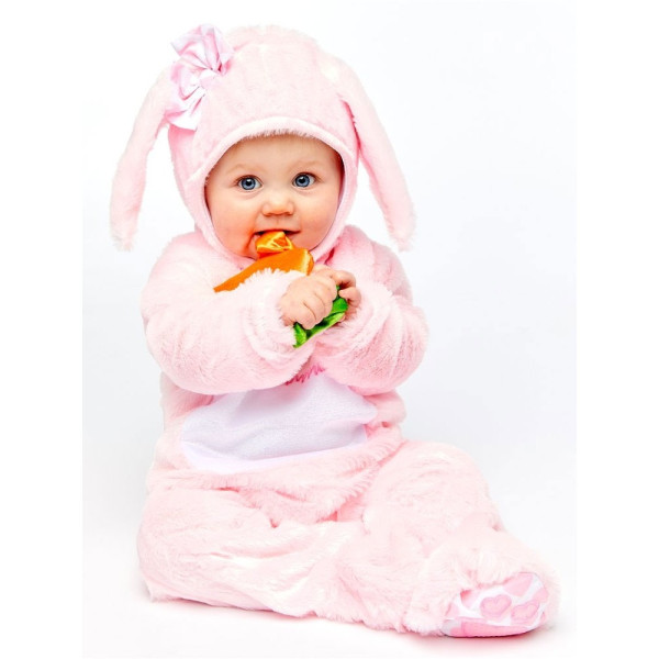 Różowy kostium królika dla niemowląt