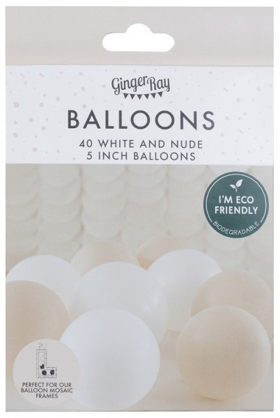 Eco Latexballons Nude und Weiß 40-teilig 3