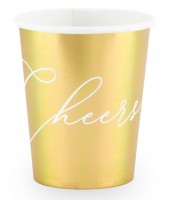 Preview: 6 Paper Cups Cheers Gold 260ml