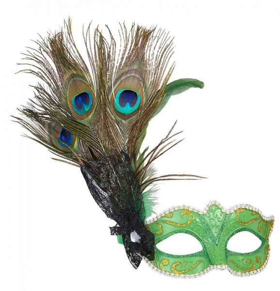 Pavone Eye Mask With Peacock Feathers