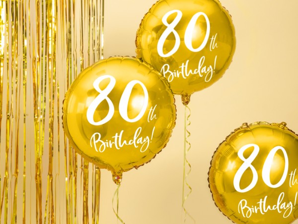 Palloncino foil Happy 80th Birthday 45cm