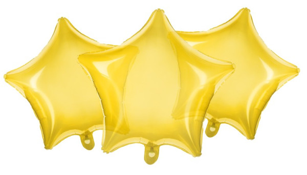 Gennemsigtig stjerne ballon gul 48 cm