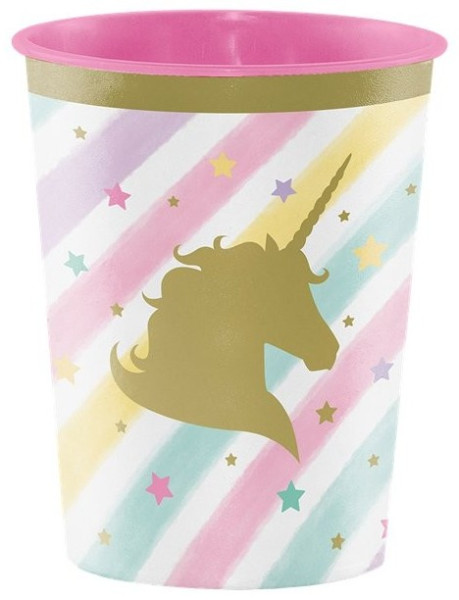 Vaso de plástico Golden Unicorn 454ml