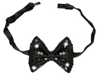 Sequin bow tie with LED light