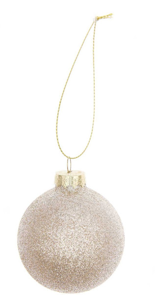 Boule de Noël en verre dorée Miss Sparkle 6cm
