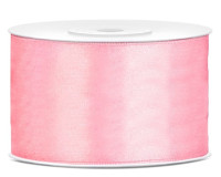 25m satin ribbon, light pink, 38mm wide