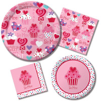 18 kleine Servietten Muffin Herzchen zum Valentins Tag