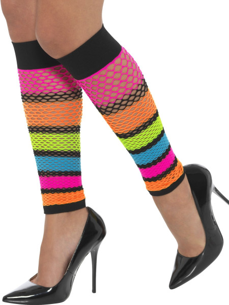 Rainbow mesh leg warmers