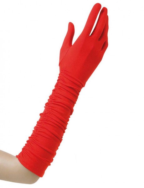 Red elegant gloves for adults