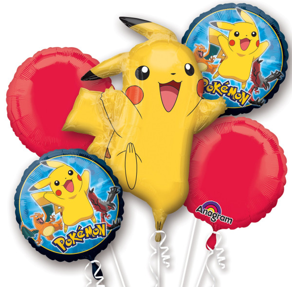 5 Pikachu foil balloons