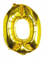 Goldener Zahl 0 Folienballon 40cm