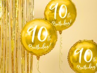 Glanzende 90ste Verjaardag folieballon 45cm