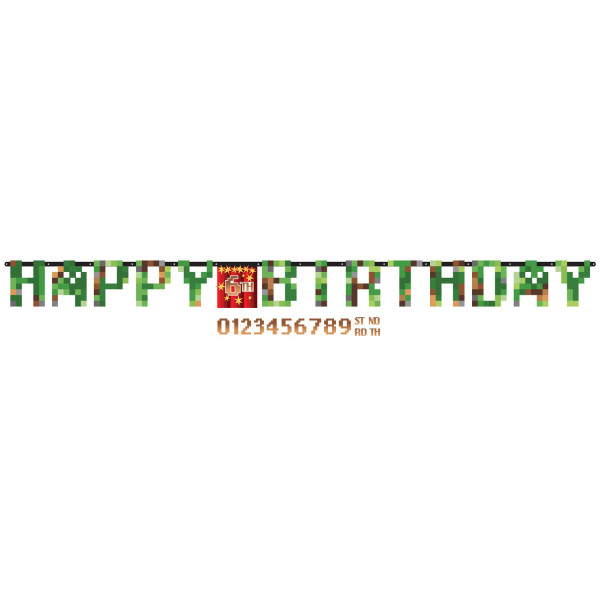 Ghirlanda in pixel TNT happy birthday 3.2m