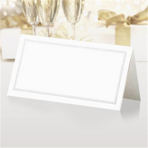 50 classic place cards silver 9.8cm