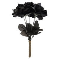 Rosenbuket med sorte blade