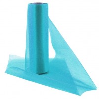Turquoise organza fabric roll 25m
