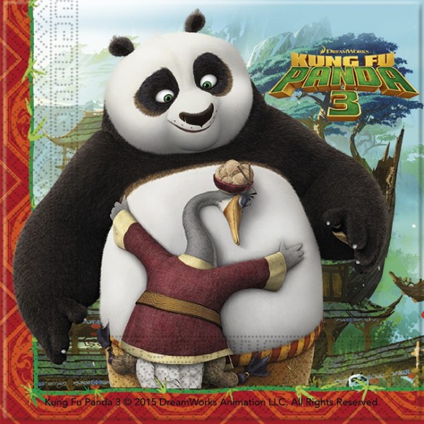 20 tovagliolo Kung Fu Panda Dragon Warrior 33cm
