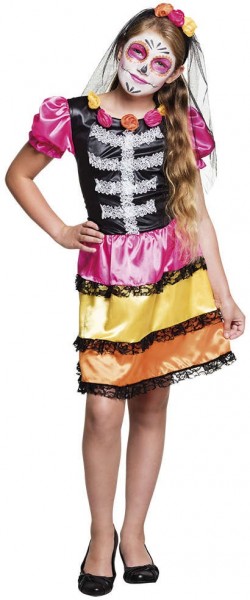 Dia De Los Muertos lace child costume