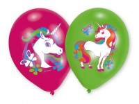 6 globos Unicornio arcoiris mágico
