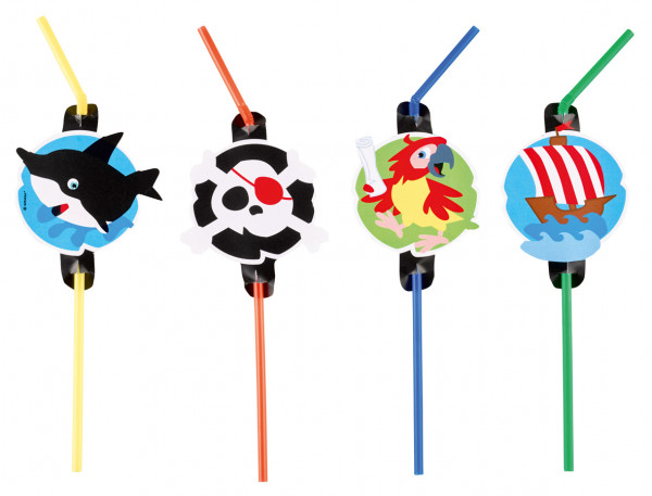 8 pirate party straws