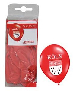 12 Rote Köln Luftballons 30cm
