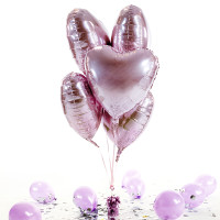 Vorschau: 5 Heliumballons in der Box Blush Heart