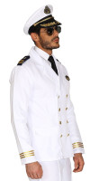Aperçu: Veste de capitaine blanche et or pour hommes