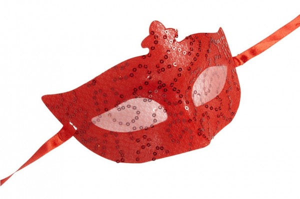 Chique oogmasker met pailletten rood
