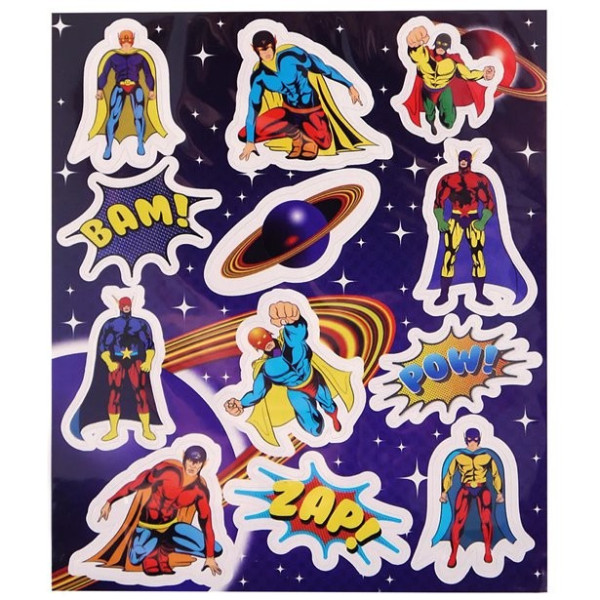 1 sheet of superhero stickers