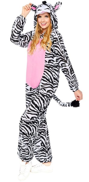 Zebra jumpsuit ladies costume