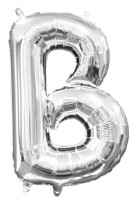 Mini foil balloon letter B silver 35cm