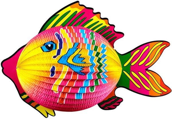 Lanterne poisson colorée 40cm