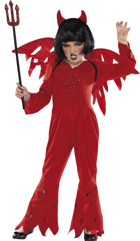 Teufel Mädchen Davil Satankostüm Teufelin Ballerina Kinder Halloween Kostüm 