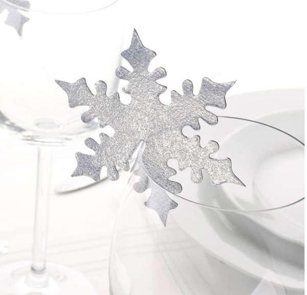 10 copos de nieve brillantes decoración de cristal 8cm