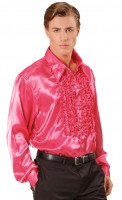 Preview: Pink ruffled shirt noble shiny
