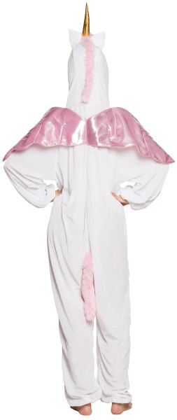 Costume de licorne en peluche en blanc-rose