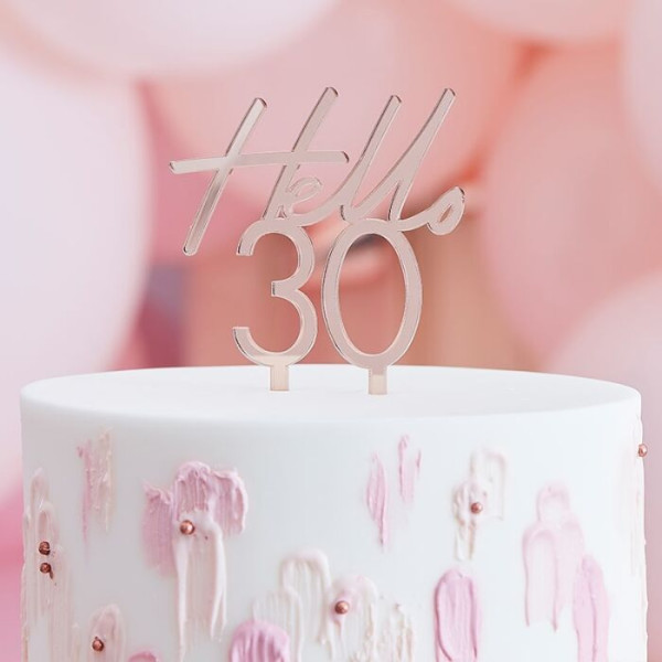 Hola treinta decoración de la torta